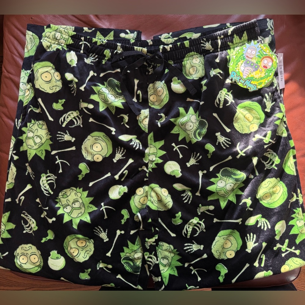 Rick and Morty, Men’s, 🖤💚💛 Printed Pajama Pants, SZ XL, BNWT!